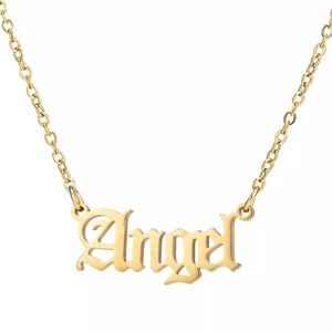 Angel Old School Golden Necklace